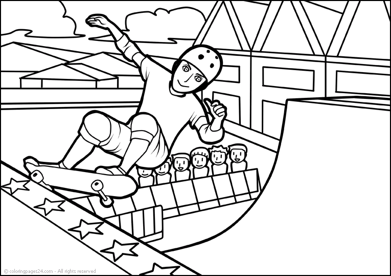 Desenhos de Skate para colorir e pintar - Pinte Online